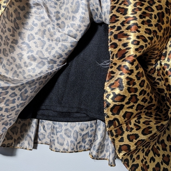 Jovani Silk Mini Dress Cocktail Cheetah Animal Print Black Y2K Vintage Size 6 - Picture 9 of 14